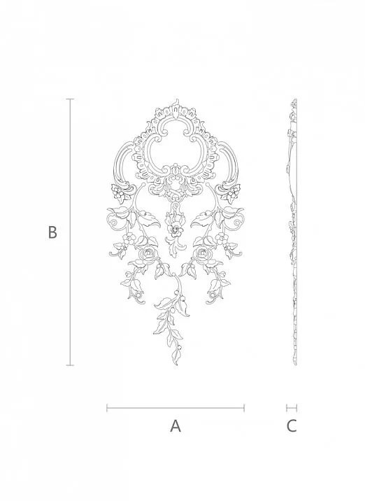 Wooden Decor Set C-050 - drawing