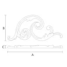 Wooden Carved Inlay N-298L drawing