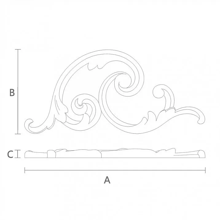 Wooden Carved Inlay N-298L drawing