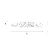 Carved applique N-092 with product drawings