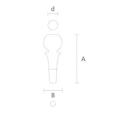 Wooden leg drawing with metal decoration