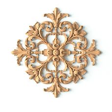 Oak or beech appliqu&eacute; N-421 with carved flowers and leaves