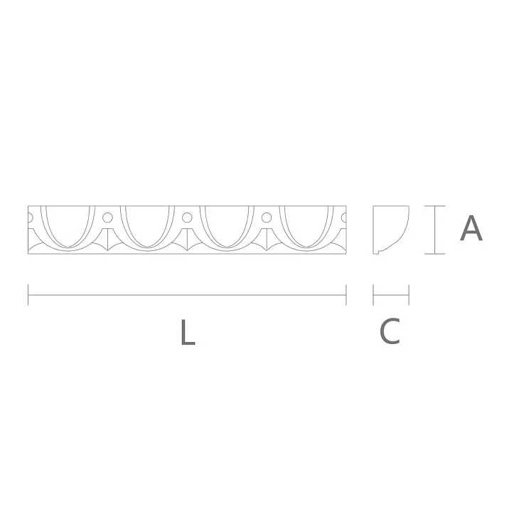 Carved Molding K-016 &mdash; drawing scheme for dimensions
