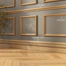 Wooden skirting PLT-001-006 with carved details in interior