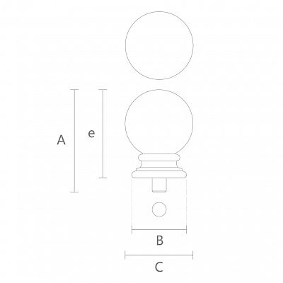 Навершие шар на tableб L-022 из дуба или бука чертеж