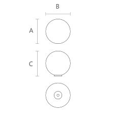 ORB HL-002M furniture handle, spherical drawing