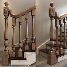 Carved staircase detail L-055, stair post shown in the photo, application