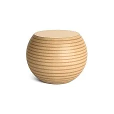 Wooden spherical pedestal for coffee table STL-035, natural texture