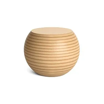 Wooden spherical pedestal for coffee table STL-035, natural texture