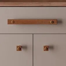 Xylon HL-056-1M Stavros wooden handle with coating for furniture fronts. Easy installation, wear-resistant, highlights interior sophistication