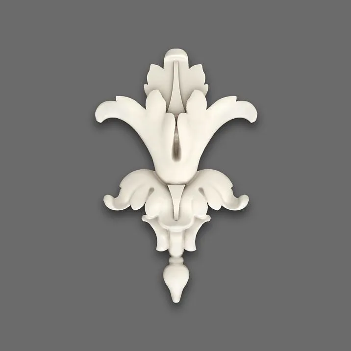 Polyurethane Relief Insert NPU-112 with artistic floral carving for home
