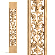 Carved Wooden Staircase Baluster L-101 with Leaf and Flower Pattern
