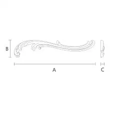 Wooden decorative element, carved, for creating coziness and harmony in the interior - decorative overlay N-427R drawing