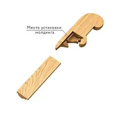 Carved End Cap for Molding N-437L, Set for MLD-004 from Wood - Installation Place of Molding to Decoration