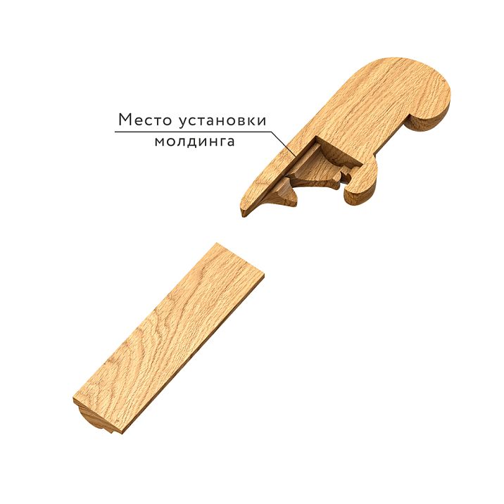 Carved End Cap for Molding N-437L, Set for MLD-004 from Wood - Installation Place of Molding to Decoration