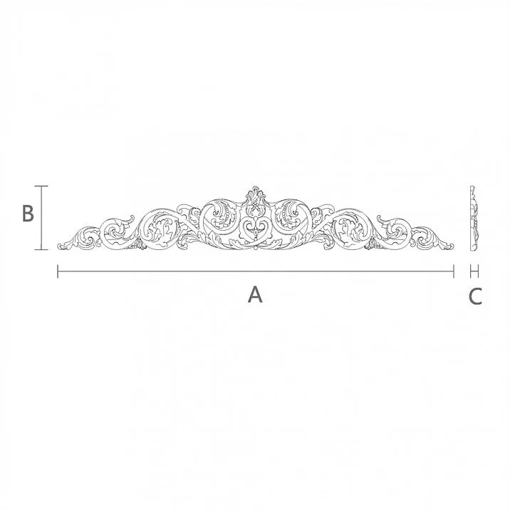 Exquisite carved wooden inlay for interior decoration, drawing