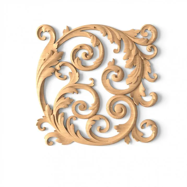 Wooden decor for walls with luxurious floral pattern N-356L