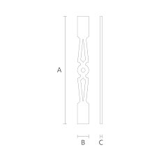 Carved newel post BNL-2 drawing