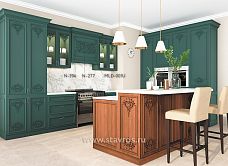 Detailed View of Floral Ornament on Overlay from C-001-3 Wooden Decor Set