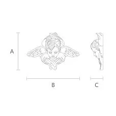 Carved maskron M-016 in the form of an angel drawing