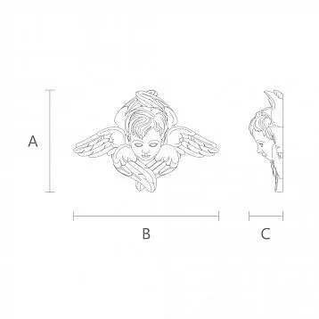 Carved maskron M-016 'Cherub' from oak &mdash; decorative element for church decor