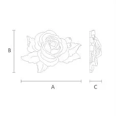 Wooden decorative element with rose bud N-473 drawing