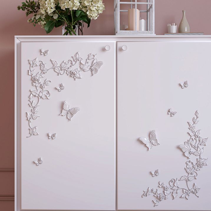 Example of decorating furniture with molding decoration NPU-482R made of polyurethane