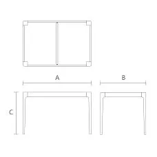 Table Base STL-026-2 made of solid wood with four legs