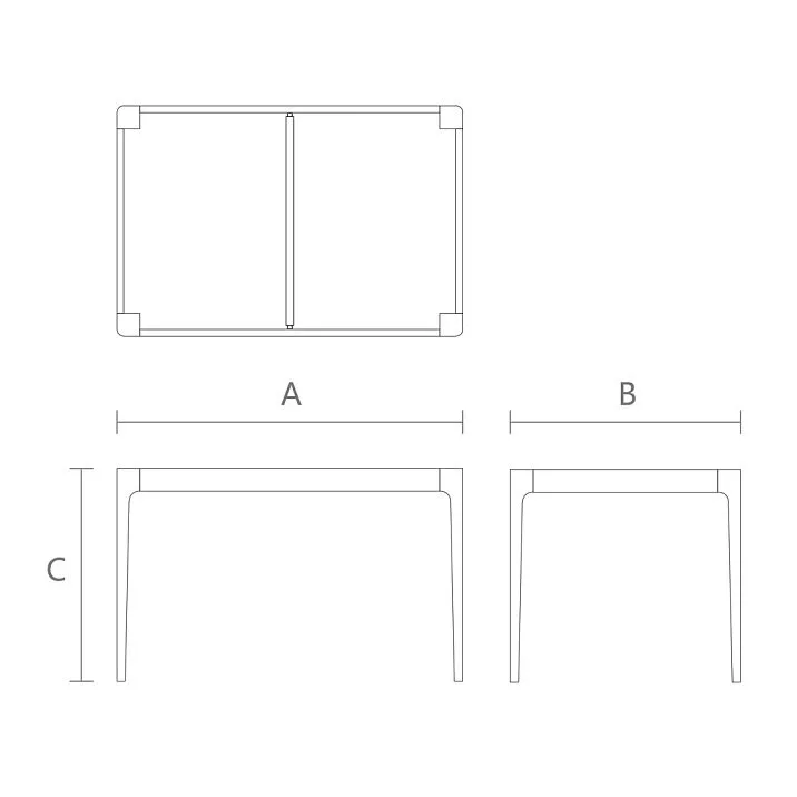 Table Base STL-026-2 made of solid wood with four legs