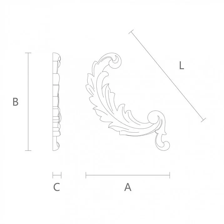 Wooden carved insert N-221R, drawing