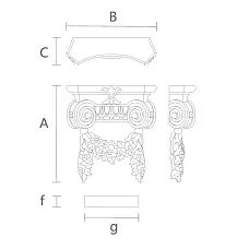 Drawing of carved capital KL-058 from solid wood