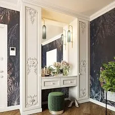 Furniture appliqu&eacute;s with carved pattern, carved appliqu&eacute; N-431R on furniture in interior