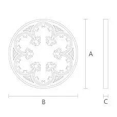 Carved Rosette R-076 Drawing