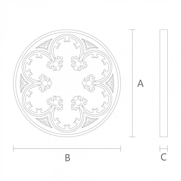 Carved Rosette R-076 Drawing