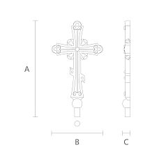 Carved cross IKN-003, wood decoration drawing