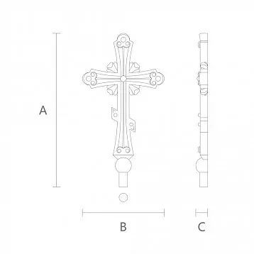 Carved cross IKN-003 from oak &mdash; Orthodox wooden cross for church decor