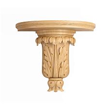 Carved shelf PKR-028.1 made of solid oak or beech in classic style with rich decoration.