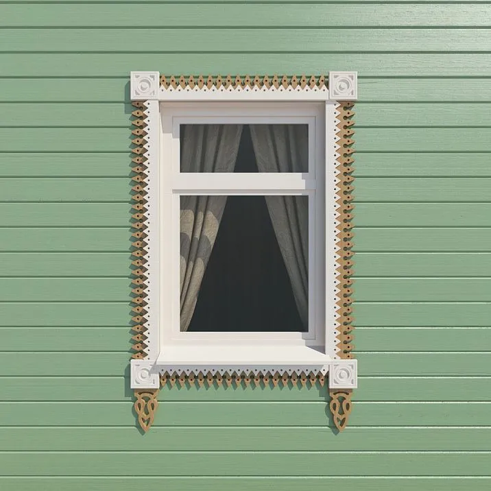 Carved Window Trim NL-4 from wood for window photo