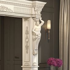 Carved applique N-203 decorative shell for interior use