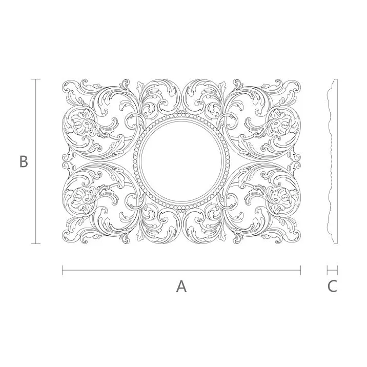 Carved wooden insert N-182.1 for ceilings, drawing