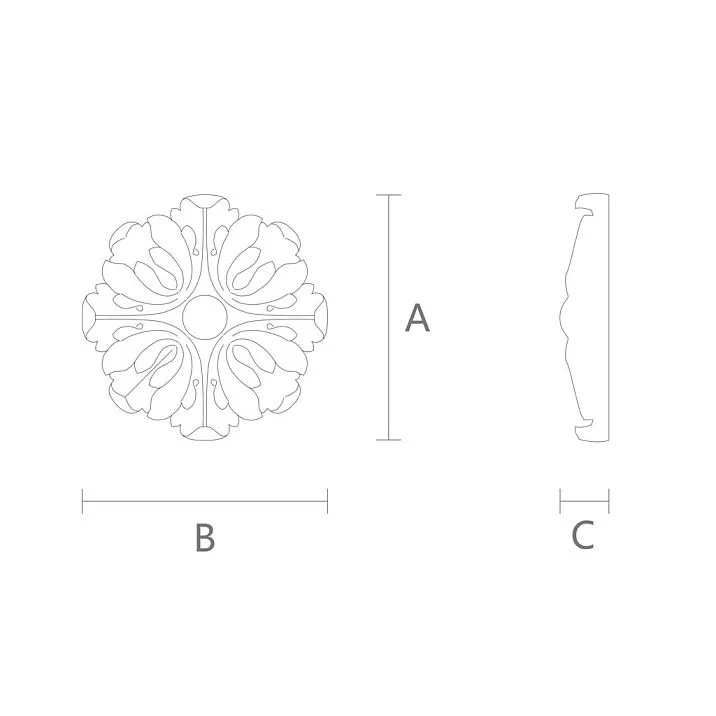 Carved rosette RPU-005 decor for interior, order in Moscow