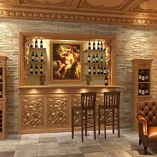 Carved insert N-263 collection Grape, photo of wine cellar decoration with wooden decor