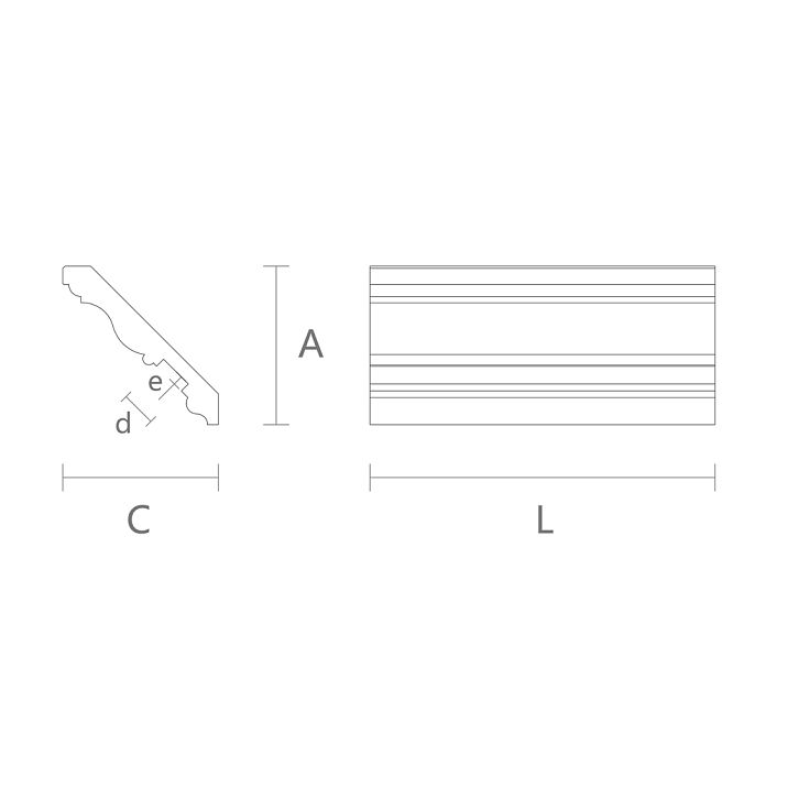 Oak wooden cornice KZ-002 drawing