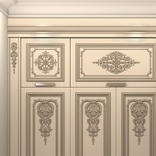 Beech wood decor on furniture facades, carved applique N-421