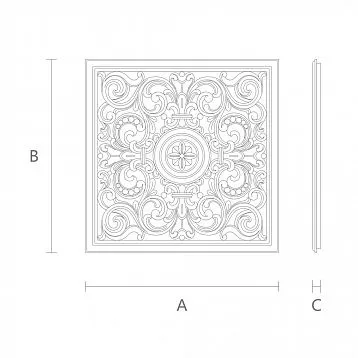 Carved inlay IKN-014 from oak &mdash; a decorative element for church furnishings and equipment.
