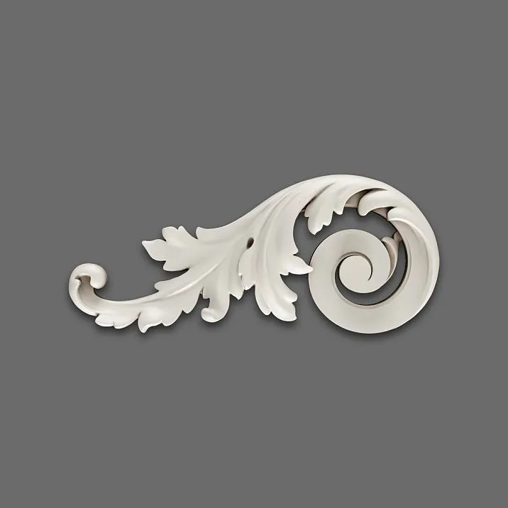 NPU-247L Polyurethane Molded Decoration with smooth scrolls and leaf carving