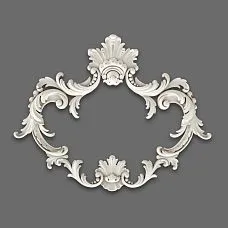NPU-463.1 molding decoration: baroque frame with curved scrolls and botanical motifs made of polyurethane