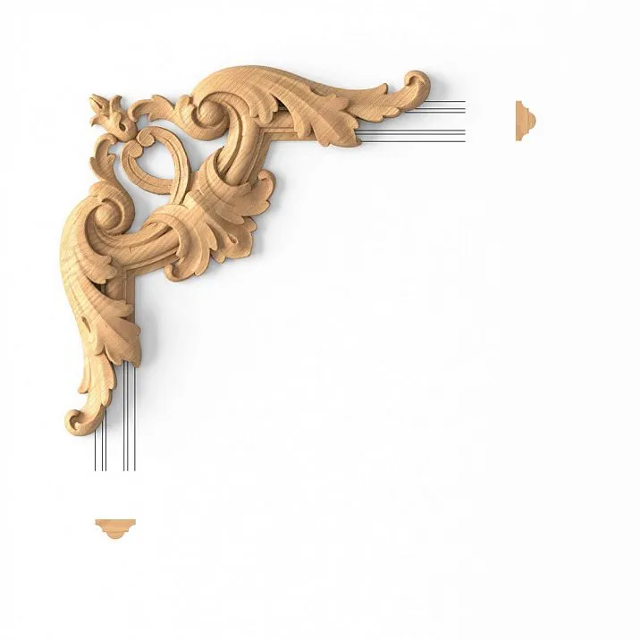 Carved applique MLD-2U-1 close-up