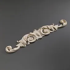 Carved overlay NPU-092 made of polyurethane, a decorative element for furniture and interior. Stavros polyurethane decor of high quality, suitable for painting.