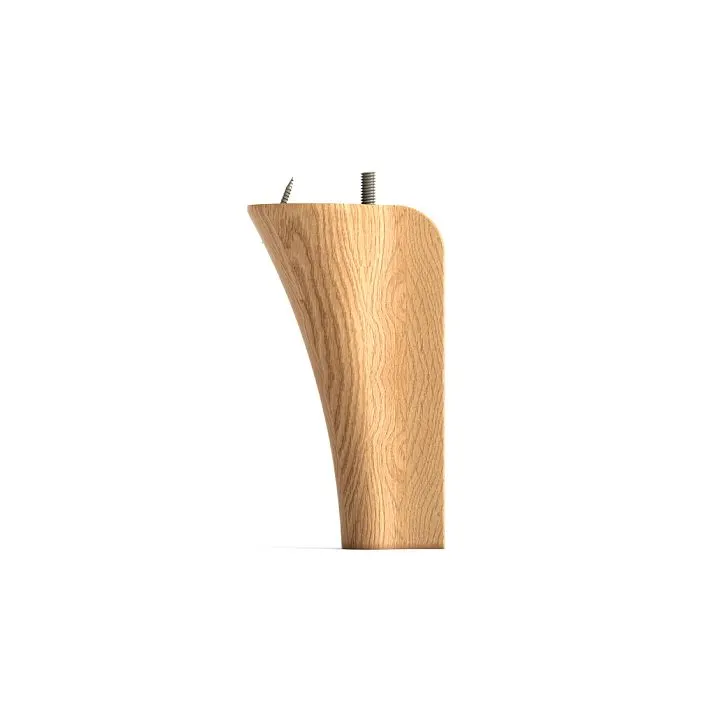Furniture leg MN-232 made of beech, profile with curved shape